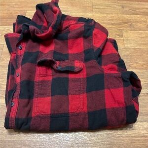 Men’s George Red and Black Plaid Shirt Size 2XLT